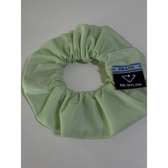 Prada Hair Scrunchie Re-Nylon NEW green Triangle Logo AUTH $420 SRP accessories