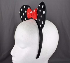 Black minnie mouse ears headband ear hair band costume polka dot mickey