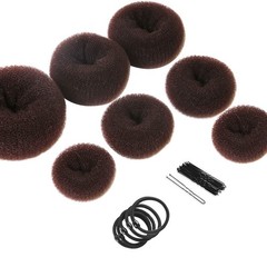 Donut Hair Bun Maker Set 7 Rings 1 ExtraLarge, 2 Large, 2 Medium, 2 Small, 5…