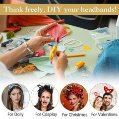 3 Pcs Black Satin Headbands for Women, 0.6Inch Wide Hard Head Band, Anti-slip…