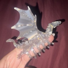 Silver Gray Gold Marbled Plastic Dragon Shaped Hair Clip Accessory