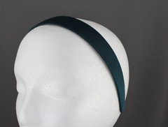 Green classic style basic satin fabric covered headband hair band 1 1/8″ wide