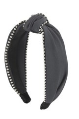 Dark Grey Knotted Silver Stud Headband for Women