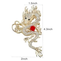 The Spring Festival Large Metal Rhinestone Hair Clips – Design Gold Hair Dragon