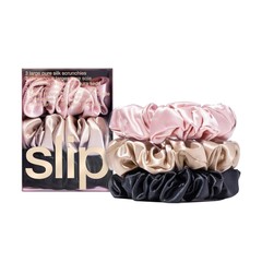 SLIP Women’s Set of 3 Large Silk Scrunchies Multi, 3 Count