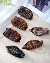 ACECHA 6 Pack Flat Hair Claw Clips for 1 Count (Pack of 6), Glossy-Tortoise