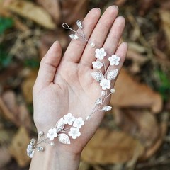Flower Bridal Wedding Hair Vine Piece Accessories Silver HV103 1 PCS