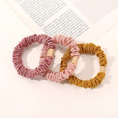 Silk Hair Ties Scrunchies – Small 1 Count (Pack of 12), Colorful Black Pink