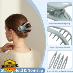 Mandydov Blue-Regular 9 Pack Matte Claw Hair Clips