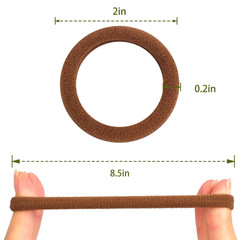 Hair Ties for No Damage, 100 PCS Soft Seamless Cotton & Nylon Elastic Ponytail H