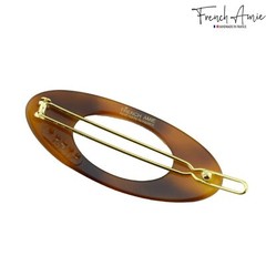 French Amie Oval Small 2 1/4” Celluloid Side Slide In Hair Barrette for Women