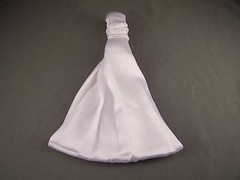White smooth satin soft fabric scrunched stretch kerchief headband 3in1 bandana