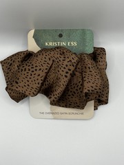 KRISTIN ESS HAIR The Oversized Satin Scrunchie – Brown Cheetah Print Silky