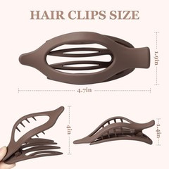 8 Pcs Flat Hair Clips for Women Girls, Claw 8 Count (Pack of 1), Nature
