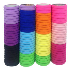 50Pcs Black Elastic Hair Band Leagues Ties Colets Scrunchies Springs Gum Accesso