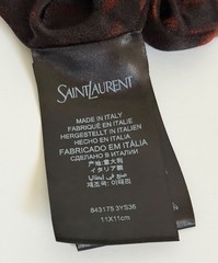NWT Saint Laurent YSL Cassandre Logo Leopard Silk Cashmere Scrunchie Hair Tie