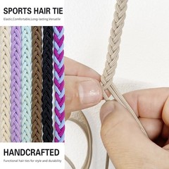 3 Packs 25″ Elastic Hair Ties Ponytail Holders, Colorful Sports Hair Bands, Spir