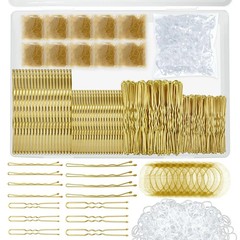 510PCS Blonde Bobby Pins Hair Pins Kit with Hair Net, YINGFENG Includes 100 Bobb