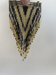 Hand-Beaded Fringe Barrette Hair Clip Festival Wear Western Wear Black Gold