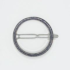 Silver Metal Hardware Circular Circle Hair Accessory Accessories Clip Clasp