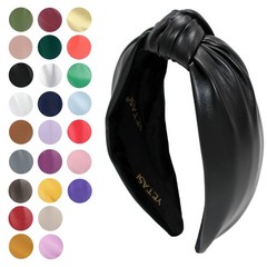 Black Leather Knotted Headband For Women Stylish Top Knot Designer