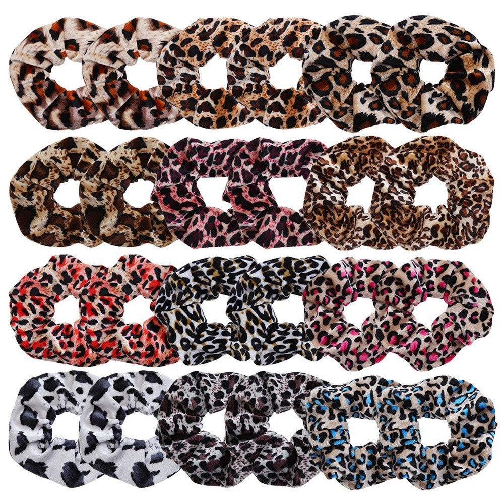 24pcs Leopard Print Hair Bands Scrunchy Hair Ties Ropes Scrunchies for Women …