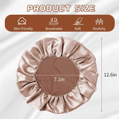 2Pcs Satin Hair Bonnets,Silk Bonnet for Sleeping, Soft Elastic Band Silk Sleep C