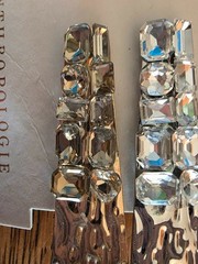 New Anthropologie Gold Silver Jeweled Rhinestone Hair Clips Set 4 NOS