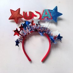Independence Day Headbands Cute Stars Head Bands 4th Red Blue Stars Headbands