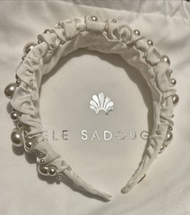 NWT $150 Lele Sadoughi Knotted Kelly Headband Crown Bridal Pearls Preppy Brunch