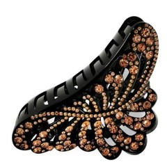 ARFINNE Extra Large Claw Clips for Thick Hair with Gold Rhinestone 5 Inch Non-Sl