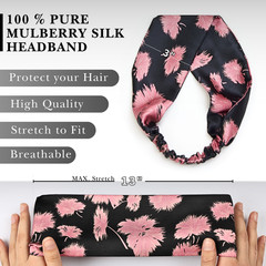 Vintage Pink 100% Pure Mulberry Silk 19 mm 6A Elastic Headband – Handmade in USA