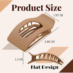 8 Pack Flat Hair Clips for Women – Large Matte Rectangle No-Slip Claw Clips, Str