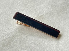 Chic Dark Brown Resin Alligator Hair Clip Barrette Gold Tone 2 inch Accessory