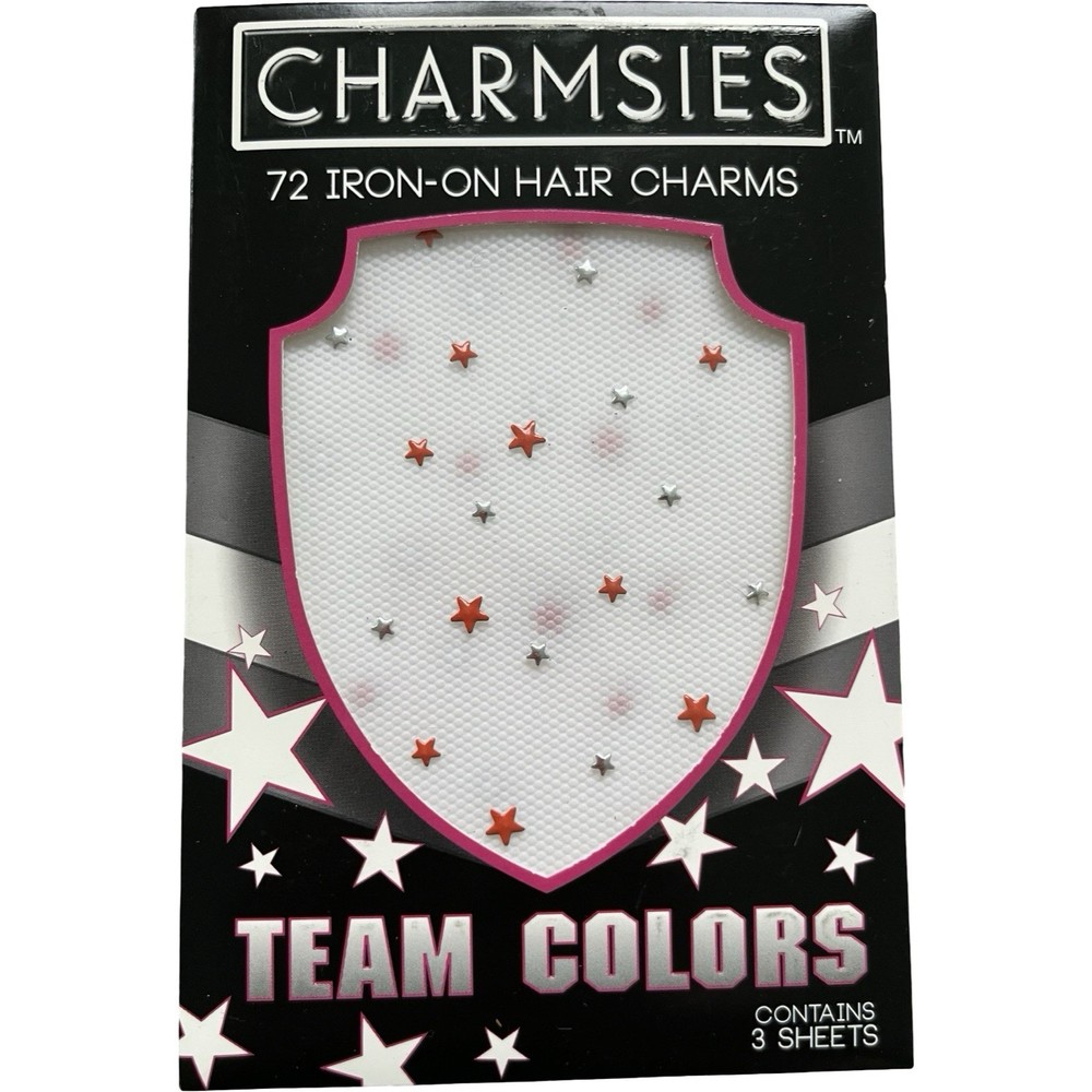 Charmsies Iron In Hair Charms Burnt Orange Silver Stars – apply with flat iron