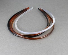 Brown Black White Frosted 4 set headband pack plastic thin skinny grip teeth