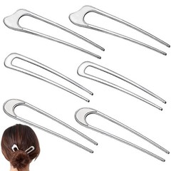 6 Pieces Metal U Shaped Hair Pins French Hairpin Vintage Forks Sticks Bobby Pin