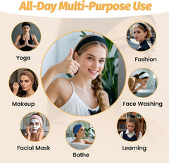 Headbands for Women – 6 Pack Wide Elastic Hair Bands | Stretchy Sweatbands Hair