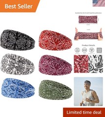 6Pcs Headbands Paisley Bandanas Head Bands Sweat Band Hair Wrap Headwrap Fashion