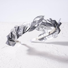 Silver Greek Leaf Crown – Handmade Medieval Laurel Headband Forest Elf God Circl