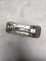 Vtg silver tone Cowboy Country Western design Hair Barrette