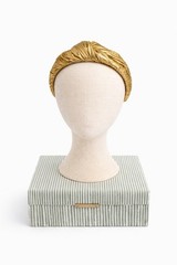 Gold Black Twisted Retro Pleated Headband for Women-Fabric Party Accessory