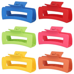 4 Inch Big Hair Claw Clips 6 Pcs Large Claw for Thick Hair Square Hair Clips for