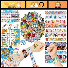 124PCS Brainrot Themed Accessory Set – 24 Slap Bracelets & 100 Stickers, Collect