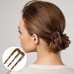 2 Pcs Large French Hair Pin, U Shaped French Hair Pins for Women, 3-Prong Hai…