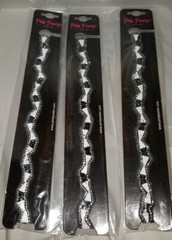 Lot of 3 PINK PEWTER White/Black Stone Headband Hair Band Jewelry