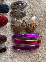Lot of 16 VTG Hair Clips Barrettes Made In France, Japan Tortoise Blue Unique