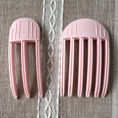 Pink Plastic Multi-Prong Hair Comb Clips Set of 2, Solid, Women/Teens/Unisex