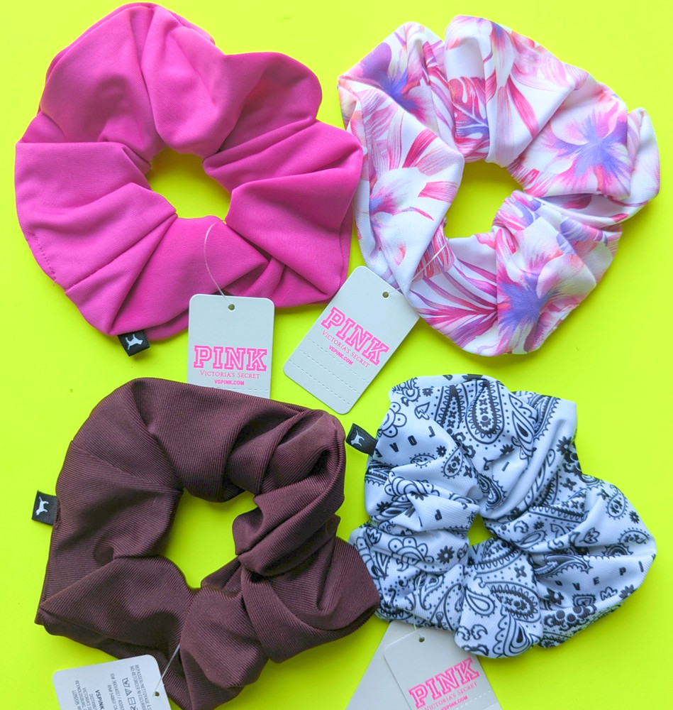 Victoria’s Secret PINK Hair Scrunchies Beauty Bundle – Lot of 4