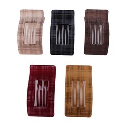 5 Pack Elegant Stylish Large Flat Hair Clips For Women Black Red Brown